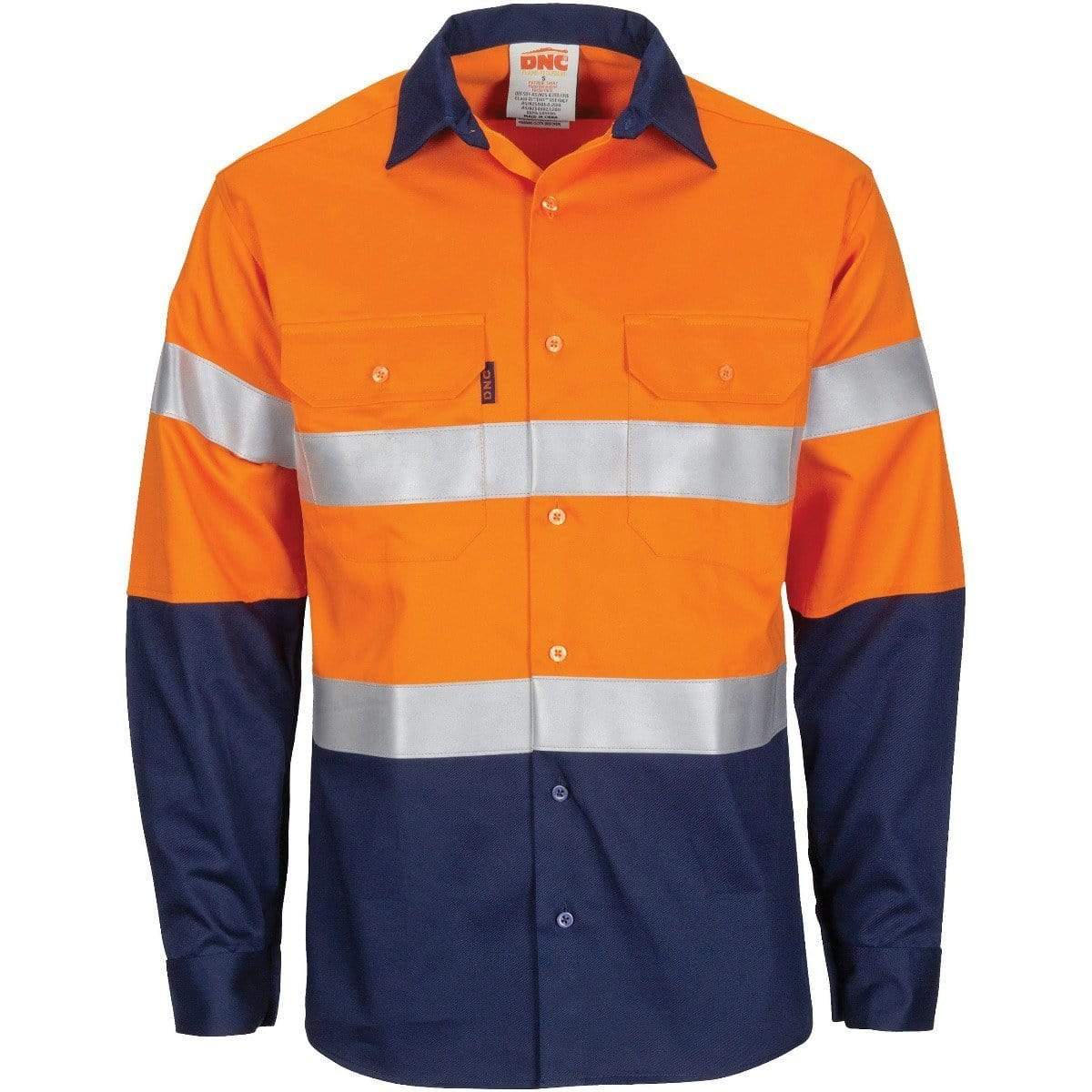 Dnc Workwear Patron Saint Flame Retardant Two-tone Long Sleeve Cotton Shirt With 3m Fr Tape - 3409 Metro Workwear.
